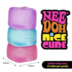 NeeDoh Nice Cube – Super Squishy Square Sensory Fidget Toy (1 Random Color)