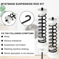 AMI PARTS W10780048 Washer Suspension Rod Kit – 4-Pack Washing Machine Suspension Rod Replacement for Whirlpool & Kenmore Washers