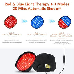 Advanced Red Light Therapy Cap for Hair Growth – Laser Hair Regrowth Hat for Thinning Hair, Scalp Treatment & Hair Loss Prevention (Black)