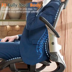 GABRYLLY Ergonomic Office Chair with Headrest, Flip-Up Arms & Wide Mesh Cushion – Black