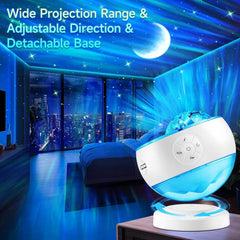 Modern White Moon Northern Lights LED Star Projector Aurora Galaxy Light