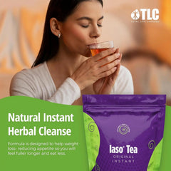 Iaso Instant Detox Tea for Stomach Fat revitalizes with refreshing detox blend for daily health.
