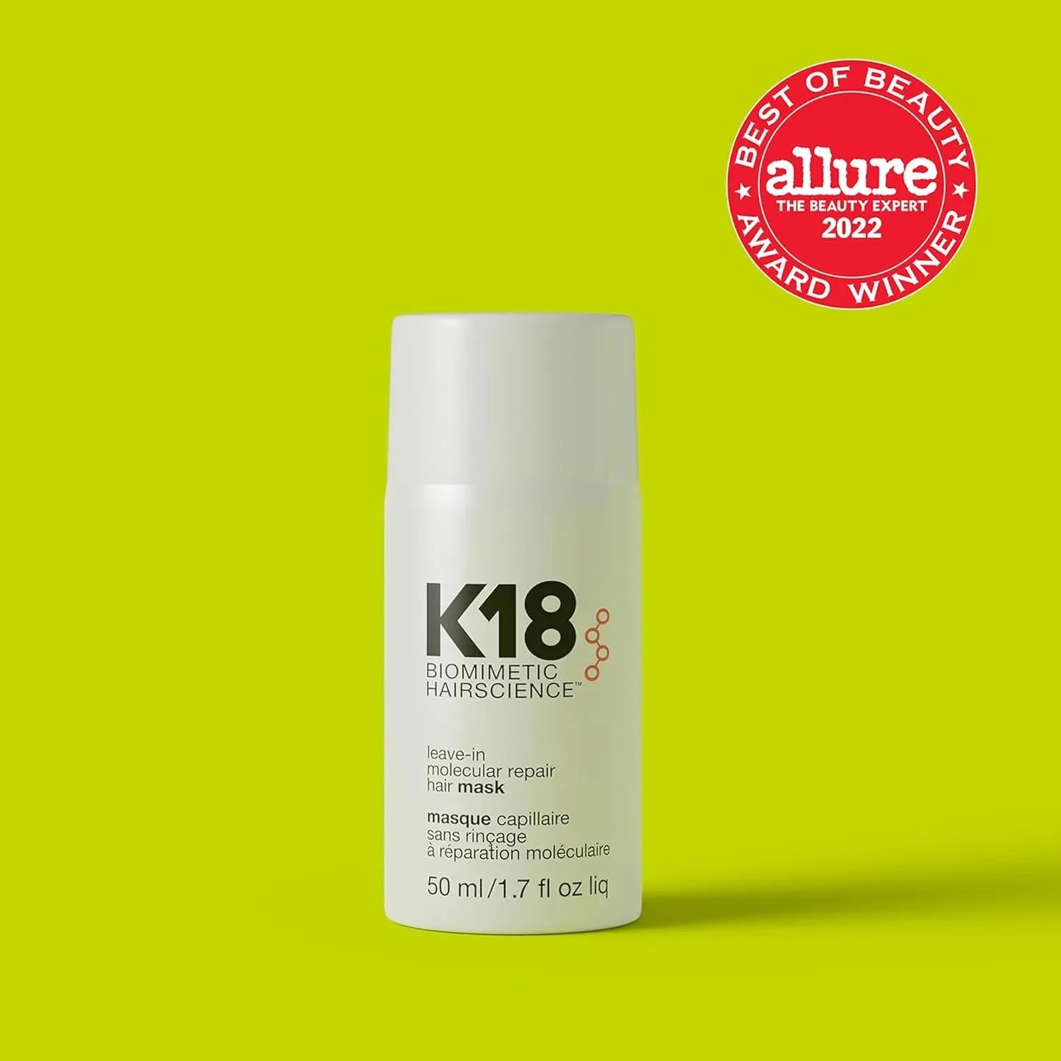 Award Winning K18 Leave-In Hair Mask Repairs & Reverses Damage from Bleach Color Chemicals & Heat EA