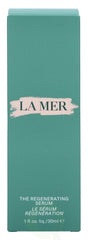 La Mer The Regenerating Serum packaging on a teal background