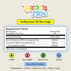 Bovine Colostrum Supplement Facts Label 30 Servings Per Container. Shop Online at The EA Store.
