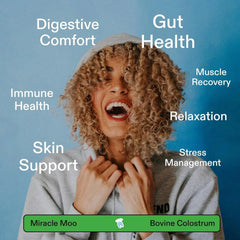 Miracle moo trending on tiktok Bovine Colostrum powder packets for gut repair and immune support.