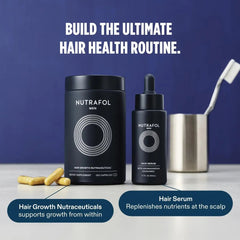 Advanced men’s hair treatment including ingestible capsules and topical serum.