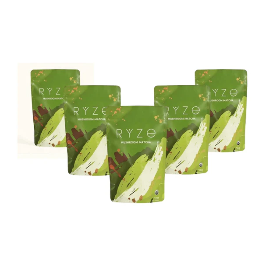 RYZE Superfoods Mushroom Matcha – USDA Organic Blend with 6 Functional Mushrooms and Ceremonial-Grade Japanese Matcha – 30 & 60 Servings - EA Supplements