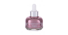 Pink dropper bottle with silver cap on a white background
