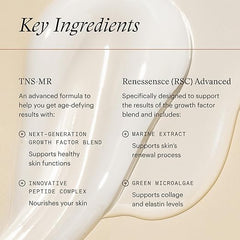 Product packaging with key ingredients listed on a beige background