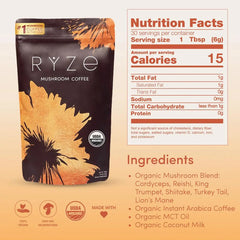 RYZE-Organic-Mushroom-Coffee-nutrition facts