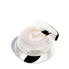 Shiseido cream jar with white lid on a white background