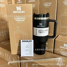 Stanley travel mug with packaging on a clear background