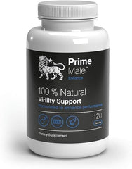 Supplement bottle labeled 'Prime Male' on a white background