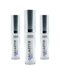 Three Alastin skincare bottles on a white background