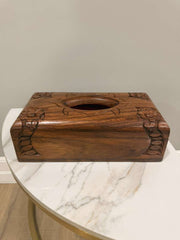 Imported Hand-Carved Naqshi Wooden Tissue Box Holder – Elegant Decorative Home Accessory
