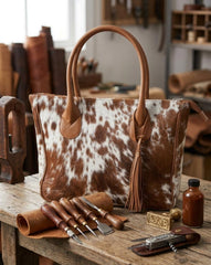 The Sierra Cowhide Tote – 100% Pure Leather Luxury