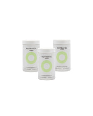 Three Nutrafol containers on a white background