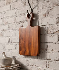 Acacia Wood Cutting Board with Handle – Premium Solid Wooden Chopping Board for Kitchen, Serving, Cheese & Charcuterie Board, Durable Natural Wood Design