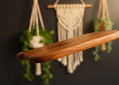 Acacia Wood Serving Board with Handle – Solid Wooden Cutting & Chopping Board for Kitchen, Cheese, Bread & Charcuterie, Natural Durable Wood Design