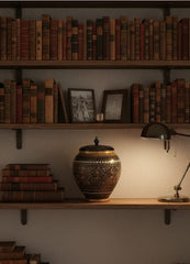 Hand-Painted Ceramic Ginger Jar with Lid – Decorative Black & Golden  Storage Jar, Traditional Art Design for Home Décor, Living Room, Kitchen or Shelf Display