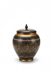 Hand-Painted Ceramic Ginger Jar with Lid – Decorative Black & Golden  Storage Jar, Traditional Art Design for Home Décor, Living Room, Kitchen or Shelf Display