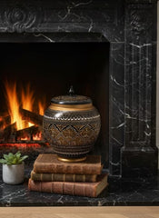 Hand-Painted Ceramic Ginger Jar with Lid – Decorative Black & Golden  Storage Jar, Traditional Art Design for Home Décor, Living Room, Kitchen or Shelf Display