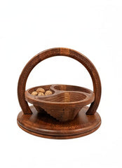 Elegant Wooden Dry Fruit Basket – Premium Gift Hamper for Nuts, Snacks & Festive Occasions