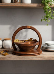 Elegant Wooden Dry Fruit Basket – Premium Gift Hamper for Nuts, Snacks & Festive Occasions