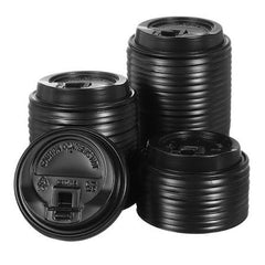 Eco-Products Ecolid Recycled Small Coffee Cup Lids, Case of 1000, Black, Fits 8oz Hot Cups, Made from 25% Post-Consumer Recycled Plastic Polystyrene, Made in the U.S.A.