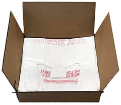 THANK YOU T-Shirt Bags 11.5" x 6.5" x 21" White Plastic Shopping bag 50 -  (1000 bags )