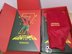 Limited Edition Cristiano Ronaldo CR7 Portugal Stanley 40oz Tumbler - Premium Soccer Gift Box Set with Football Straw Topper